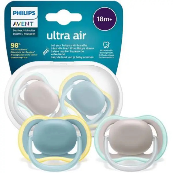پستانک دو عددی فیلیپس اونت ارتودنسی 18+ ماه مدل اولترا ایر (ultra air)